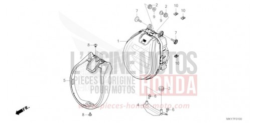 HEADLIGHT (CB650RA/CB650RAC) CB650RACT de 2026